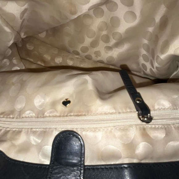 Kate Spade Black and Cream Leather Tote Bag with Bow - Picture 6 of 7